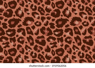 Vector Trendy leopard skin textured background. Abstract wild animal pattern, cheetah spots chocolate brown texture vector illustration.