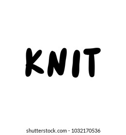 Vector trendy lettering logo of knit. Template for business brand.

