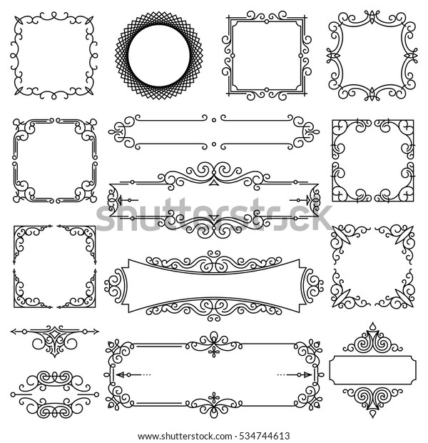 Vector Trendy Linear Frame Copy Space Stock Vector (Royalty Free) 534744613