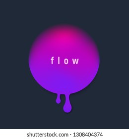 Vector trendy liquid circle background with the most popular color proton purple. Trendy modern design. Colored fluid graphic composition illustration