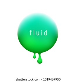 Vector trendy liquid circle background with the most popular color UFO Green. Trendy modern design. Colored fluid graphic composition illustration