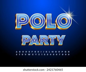 Vector trendy logo Pool Party. Premium 3D Font. Exclusive Alphabet Letters and Numbers set. 