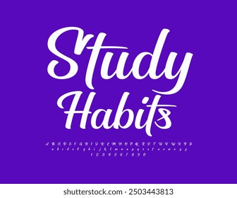 Vector trendy logotype Study Habits. Modern Unique Font. Creative Alphabet Letters and Numbers set.