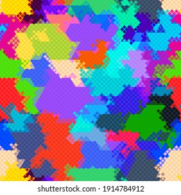 Vektor-trendige, nahtlose Low-Poly-Muster. Digitaler, polygonaler Regenbogen abstrakter Hintergrund. Vektorfarbiges Dreieckglas-Konzept für Visitenkarten, Webdesign oder Dekoration