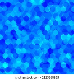 Vector de diseño bajo polilla patrón sin fisuras. Fondo abstracto del neón ultraazul polígono tóxico digital. Concepto de vidrio hexagonal de color vectorial para tarjetas de visita, diseño web o decoración