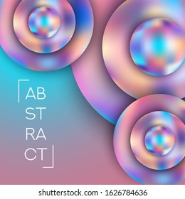 Vector Trendy Minimal Poster. Modern Abstract 3D Neon Liquid Colors Background. Techno Creative Minimalist Template for Interior Poster, Flyer, Music Cover, Wallpaper, Banner, Placard.