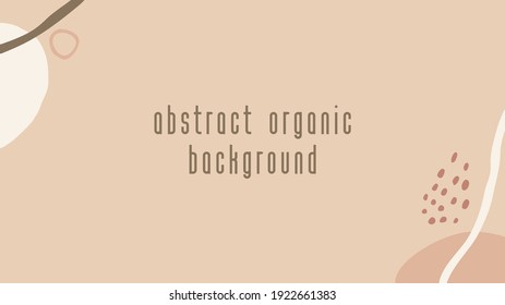 Vector trendy minimal style abstract artistic horizontal banner background for social media marketing, brand identity design, packaging. Fluid organic shapes in neutral burnt orange colors. Copy space