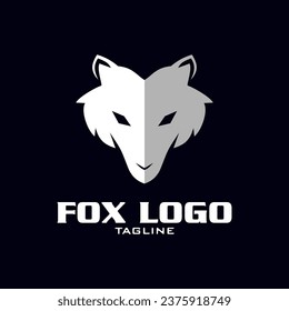 Vektor-trendige minimalistische rote Fuchskopflogo im flachen Stil. Fox Logo.