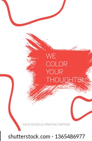 Vector trendy minimalistic cover template. Abstract subjects, brush strokes. Suitable for a magazine, brochure, presentation or book.