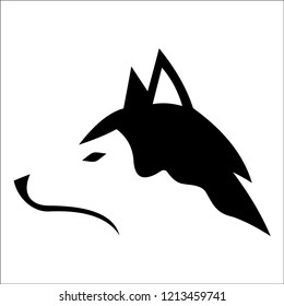 Vector trendy minimalistic fox head logo in flat style
