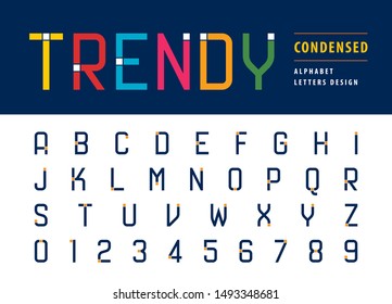 Vector of Trendy Modern Alphabet Letters and numbers, Minimalist Alphabet Font Design, Minimal Light Letters set for Futuristic, universal, Branding & Identity