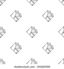 Vector trendy outline man suit with old style grunge effect seamless pattern. Hipster suit with bow-tie background.