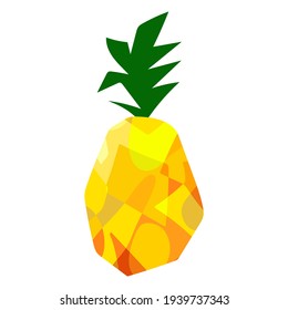 vector trendy pineapple abstract color illustration isolated on white background. can be used as an advertisement for fruits, fruit juices, for various types of printing, design elements, postcards.