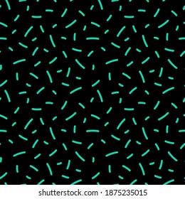 Vector trendy seamless pattern - fashion design - retro style 80-90s. Black repeatable background with bright shapes.