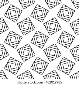 Vector trendy simple squares seamless pattern. Doodle style background.