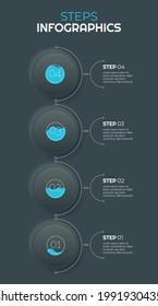 Vector trendy step by step infographics design. Linear and neomorphism