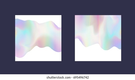 Vector trendy template design for poster, flyer, banner or cover pages.  Futuristic minimal holographic background. Abstract liquid shapes