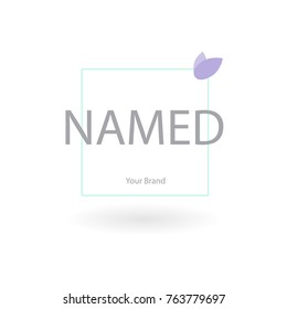 Vector trendy transparent purple green icon and logo on a white background for beauty salon, spa, massage, studio, cosmetic, fashion. Sign, label, identity, emblems, template for business brand. 