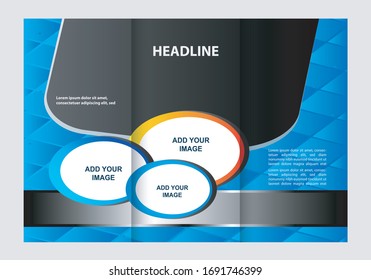 Vector Tri Fold Brochure Design. Corporate Leaflet
