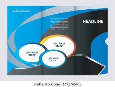 Vector Tri Fold Brochure Design. Corporate Leaflet
