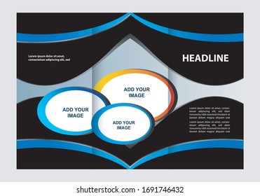 Vector Tri Fold Brochure Design. Corporate Leaflet
