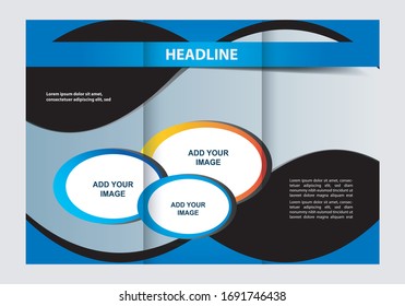 Vector Tri Fold Brochure Design. Corporate Leaflet
