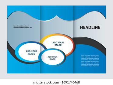 Vector Tri Faltbroschüre Design. Firmenbroschüre
