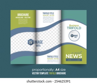 Vector Tri Fold Brochure Design. Corporate Leaflet, Cover Template