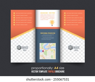 Vector Tri Fold Brochure Design. Corporate Leaflet, Cover Template