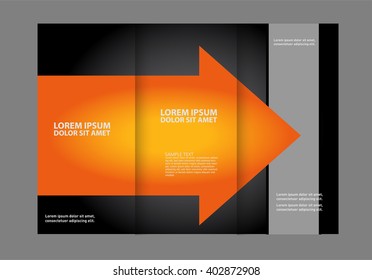 Vector Tri Fold Brochure Design. Corporate Leaflet, Cover Template
