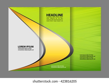 Vector Tri Fold Brochure Design. Corporate Leaflet, Cover Template
