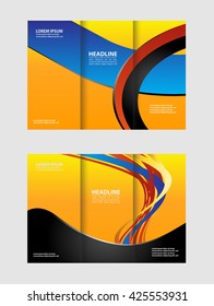 Vector Tri Fold Brochure Design. Corporate Leaflet, Cover Template
