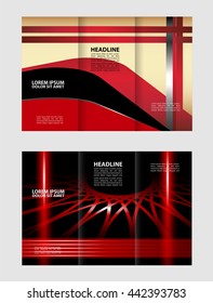 Vector Tri Fold Brochure Design. Corporate Leaflet, Cover Template
