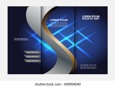 Vector Tri Fold Brochure Design. Corporate Leaflet, Cover Template
