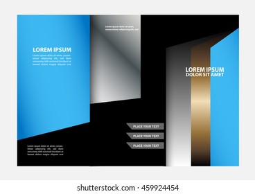 Vector Tri Fold Brochure Design. Corporate Leaflet, Cover Template
