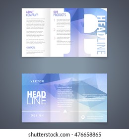 vector tri fold brochure flyer template with modern triangle background and letter star abstract background scene performance modern empty business fancy print concept creative leaflet publication bro