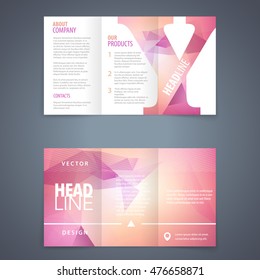 vector tri fold brochure flyer template with modern triangle background and letter y star conceptual up background scene performance trendy empty deal luxurious imprint concept original newspaper book