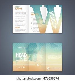 vector tri fold brochure flyer template with modern triangle background and letter w star abstraction up scene performance fashionable empty employment luxurious imprint concept creative magazine inse