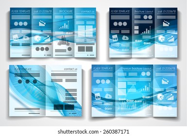 Vector tri fold brochure template design or flyer layout to use for business applications, magazines, advertising, product sheets, item notes, event flyers or meeting invitations.