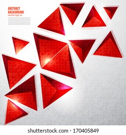 Vector triangle. Abstract background card and shadow