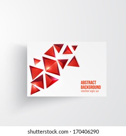 Vector triangle. Abstract background card and shadow
