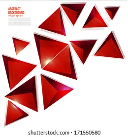Vector triangle. Abstract background card and shadow
