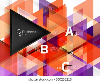 Vector triangle abstract background with options