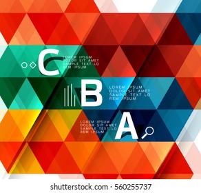 Vector triangle abstract background with options
