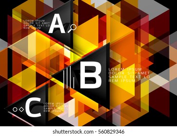 Vector triangle abstract background with options