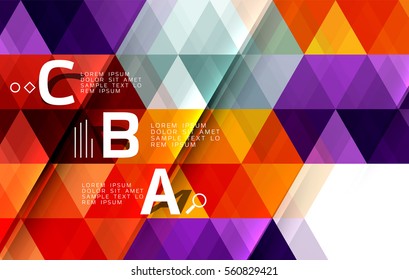 Vector triangle abstract background with options