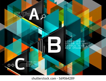 Vector triangle abstract background with options