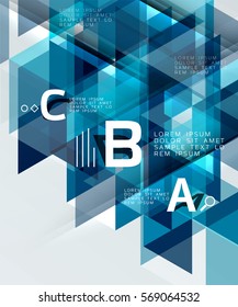 Plano de fundo abstrato de triângulo vetorial com opções