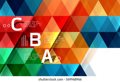 Vector triangle abstract background with options