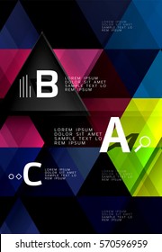 Plano de fundo abstrato de triângulo vetorial com opções